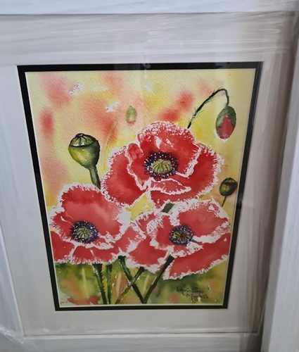 Christine M, Polish Poppies, watercolour.